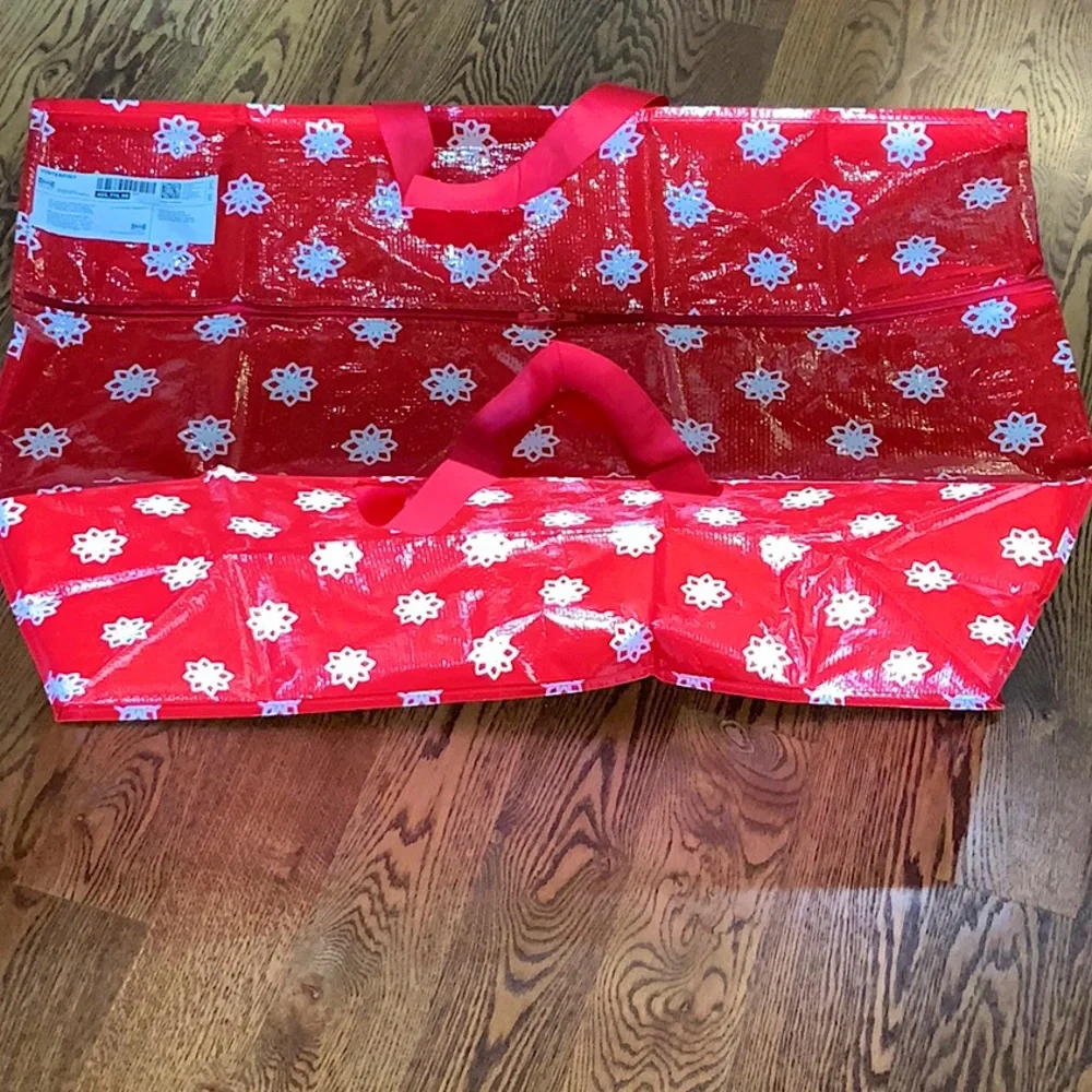 IKEA Storage Bag With Zipper Christmas Snowflake Winter Limited Edition Foldable